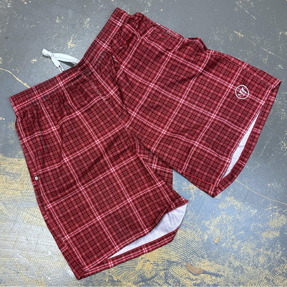 Warrior Lacrosse Shorts Retro WLSM353 Red White Plaid XL